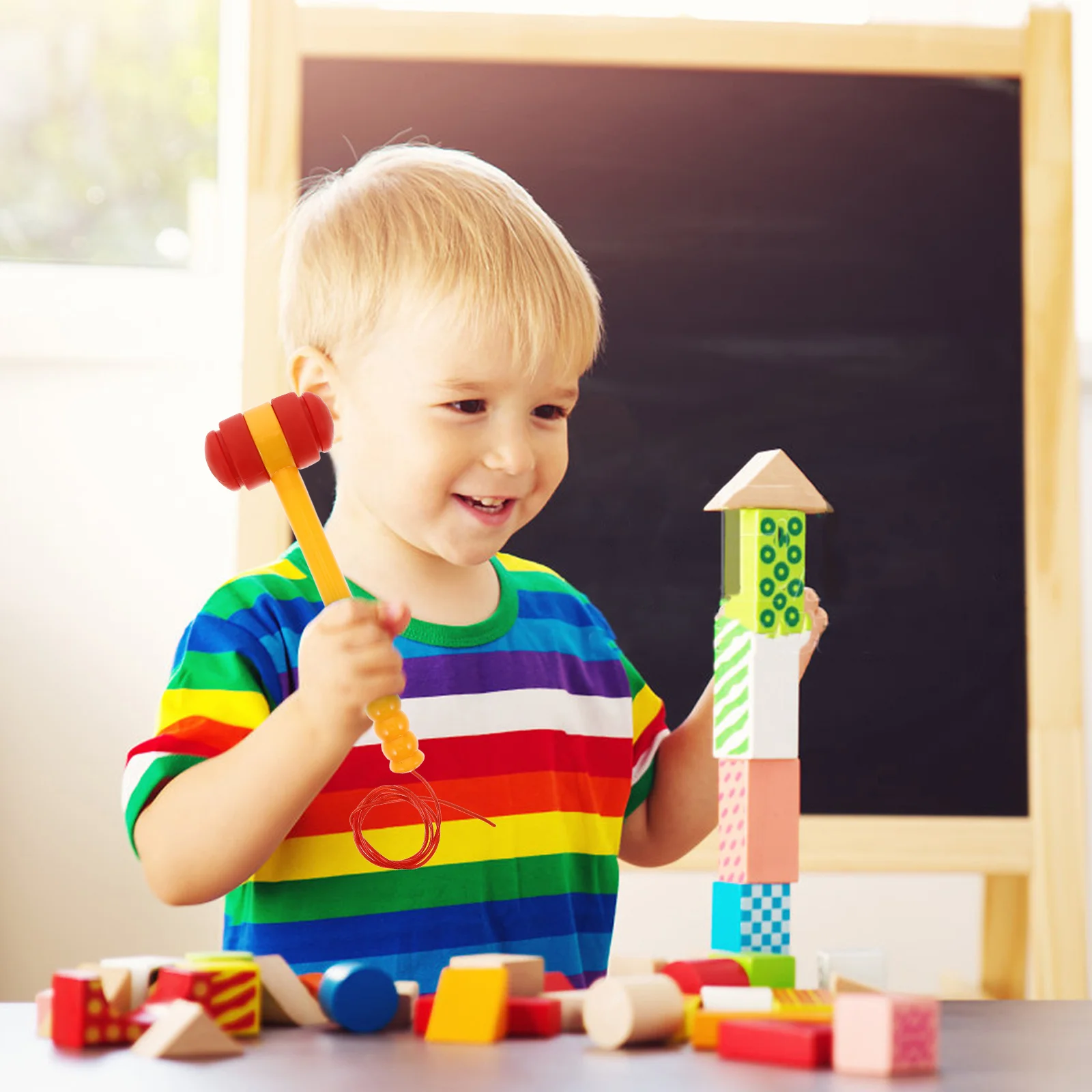 Squeaky Hammer For Kids Interactive Pounding Plastic Mallet For Toddlers Diy Educational Game Tool Boys Girls Family Party