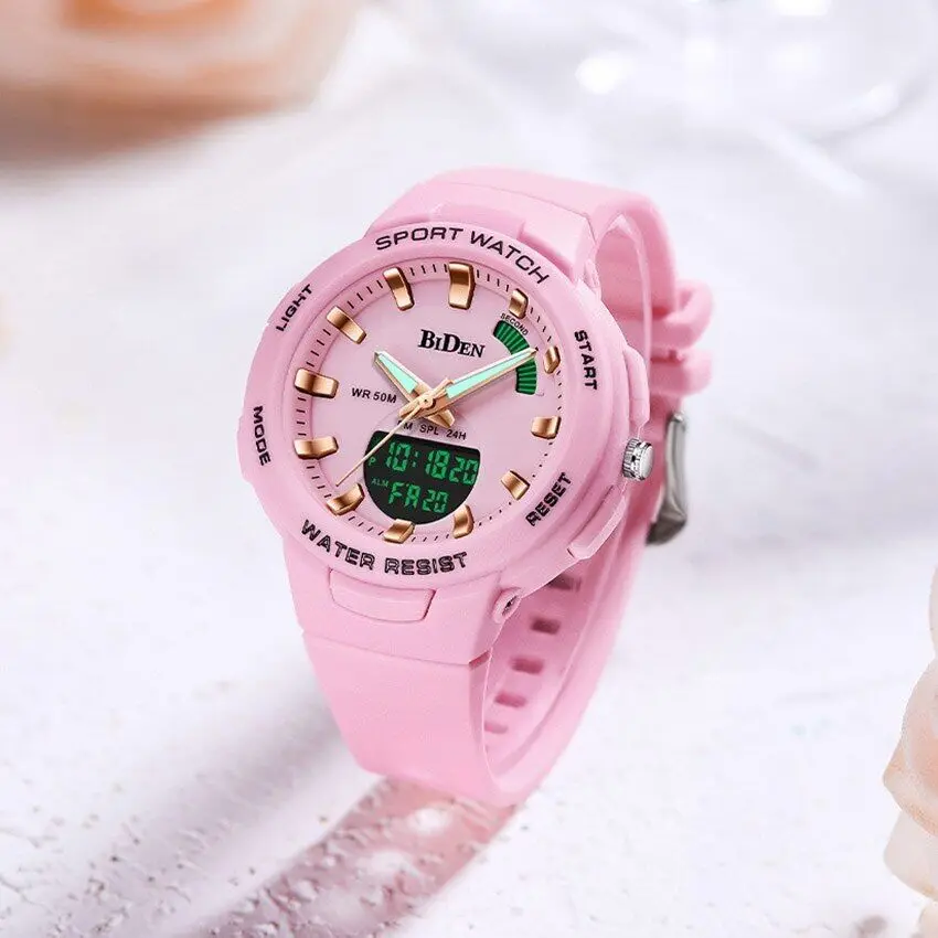 Lovely Ladies Fa shion Silicone Quartz Watch Multifunction Chronograph 50M Waterproof Watches Jogger Women Sports Clock Luminous