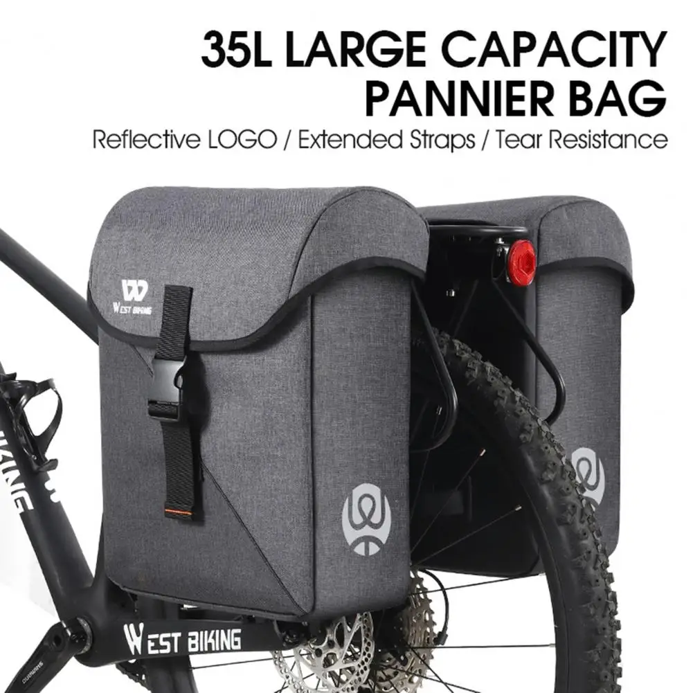 Useful Bicycle Trunk Bag  Double Side Nylon Bicycle Rear Pannier  Multi-purpose Bike Seat Bag