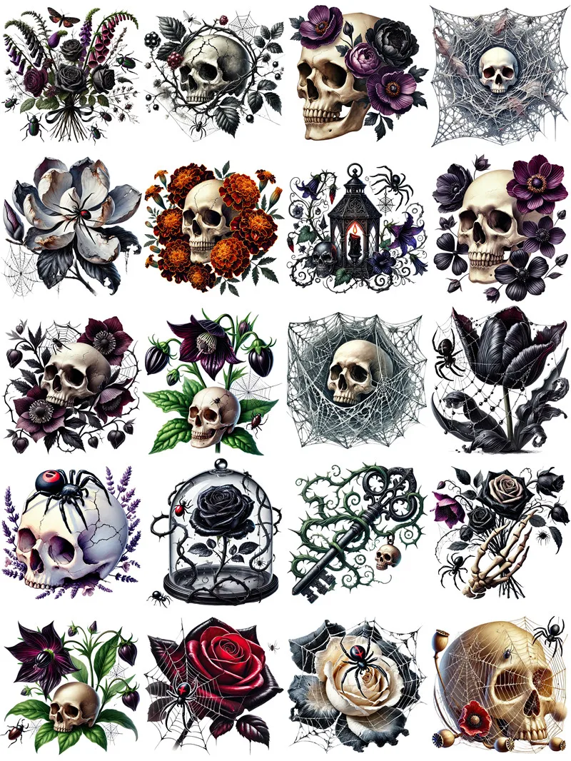 Skeleton Spider Web Stickers Crafts And Scrapbooking stickers kids toys book Decorative sticker DIY Stationery