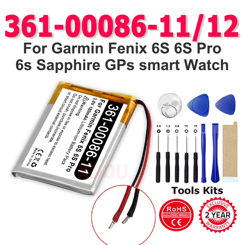 361-00086-11 361-00086-12 Batterie Für GARMIN Fenix 6S Sapphire Fenix 6S Pro Forerunner 745 Forerunner GPS Sport