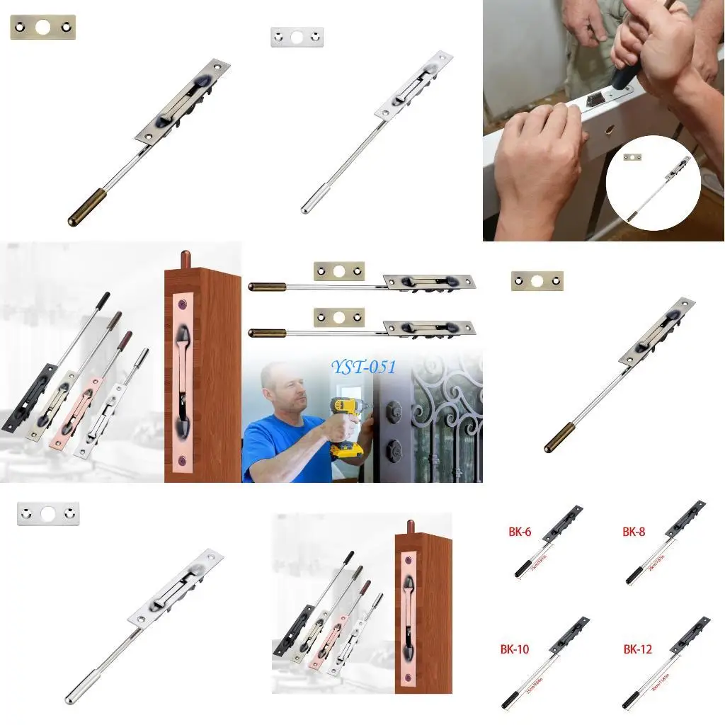 

E15A Professional Steel Concealed Door Latches Extended Length Heavy Duty Construction Easy installs for Bathroom Kitchen Door