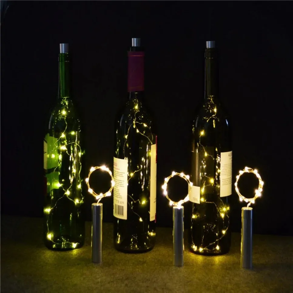 LED Wine Bottle Cork Starry Light String, Night Light para Festival, Casamento, Decoração de Natal, Decoração de Festa, Fio de Cobre, 1 m, 2 m, 3m