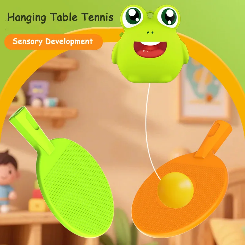 Allenatore da ping pong per genitori e figli al coperto con design sospeso - Sviluppa la coordinazione occhio-mano e le competenze sulla racchetta, giocattolo educativo