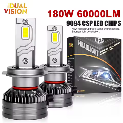 Dualvision 2PCS 180W H7 H4 Led 60000LM Headlights Canbus H1 H11 9012 HIR2 H8 H9 9005 9006 HB3 HB4 High Power 6000K 9094 CSP Chip