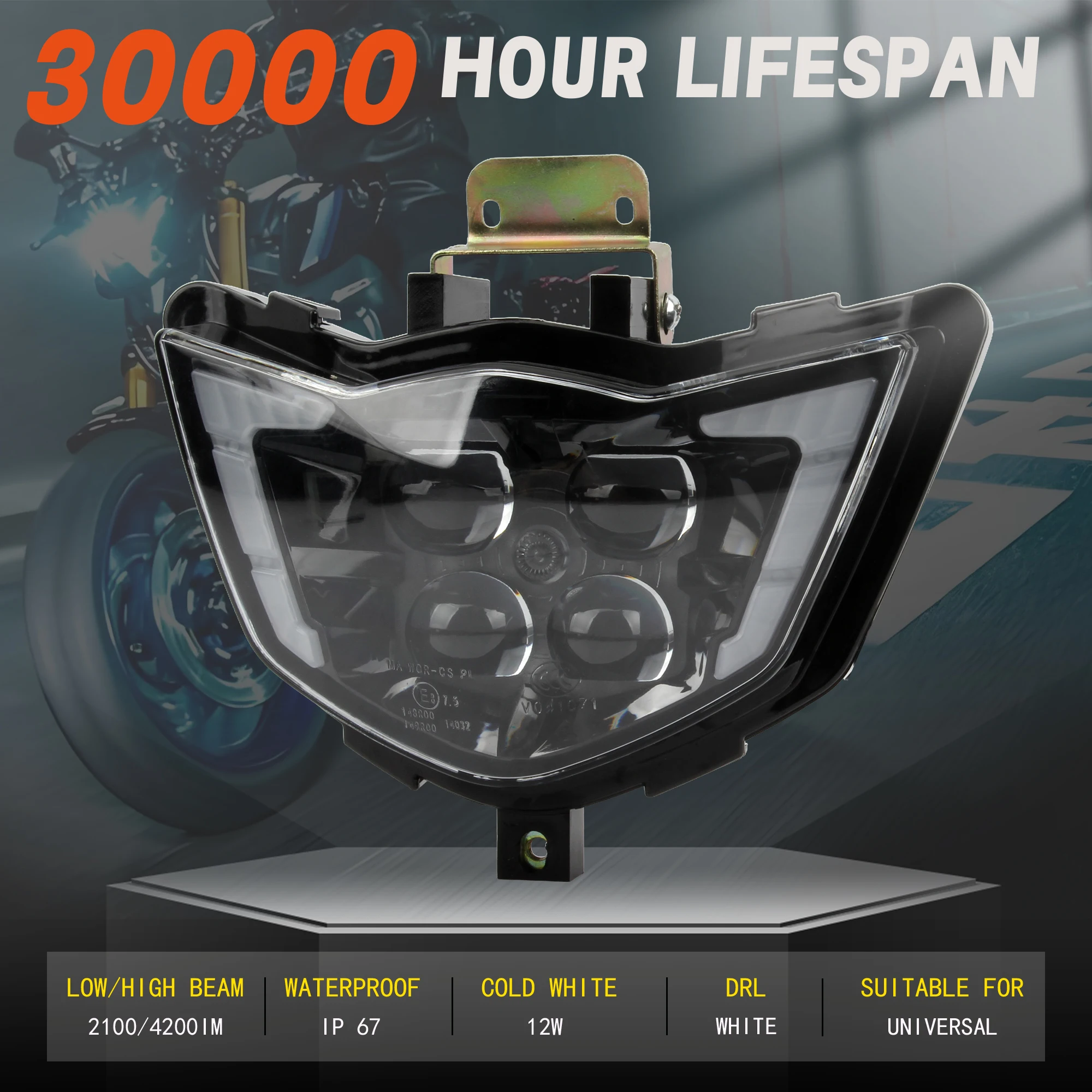 Motorcycle LED Headlight Fairing for Yamaha WR250F WR450F YZ250F YZ450F 250F 450F MX Enduro DirtBike LED Headlamp Modified Parts - view 2