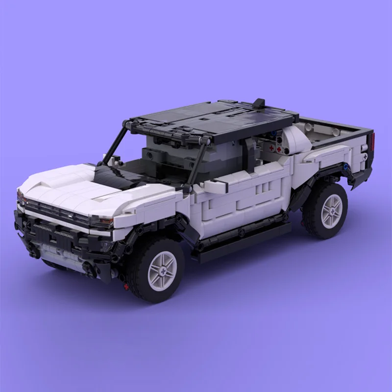 시티카 모델 MOC 빌딩 블록 전기 오프로드 픽업 트럭 모듈형 기술 어린이 휴일 선물 조립 장난감 세트