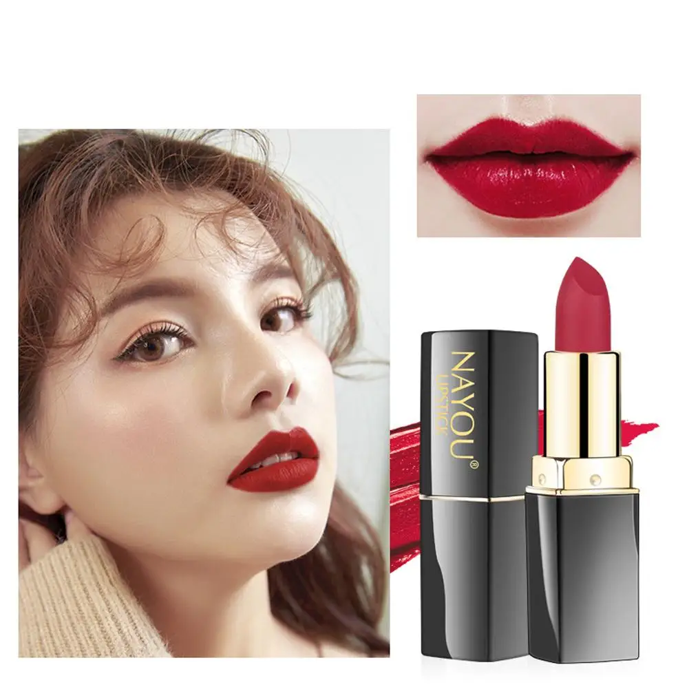 Hydraterende Lippenstift Langdurige Waterdichte Lipstick Tint Afwerking Gepigmenteerde Lip Make-Up Zeer Vlekvrije Fluwelen Klassieker W7r4