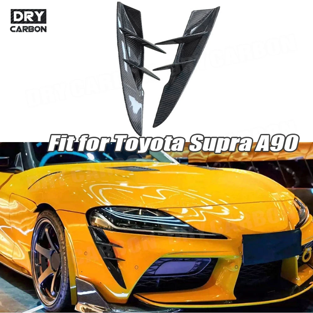 

Forged Carbon Fiber Car Side Spoiler Splitter For Toyota Supra A90 2019+ Front Bumper Fins Splitters Trim Body Kit FRP Trims