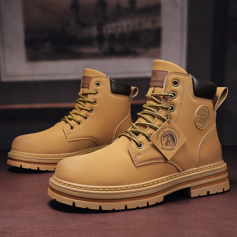 

Men's seven hole four color large yellow boots, small yellow boots, couple Martin boots, work clothes, big toe shoes, men's shoe