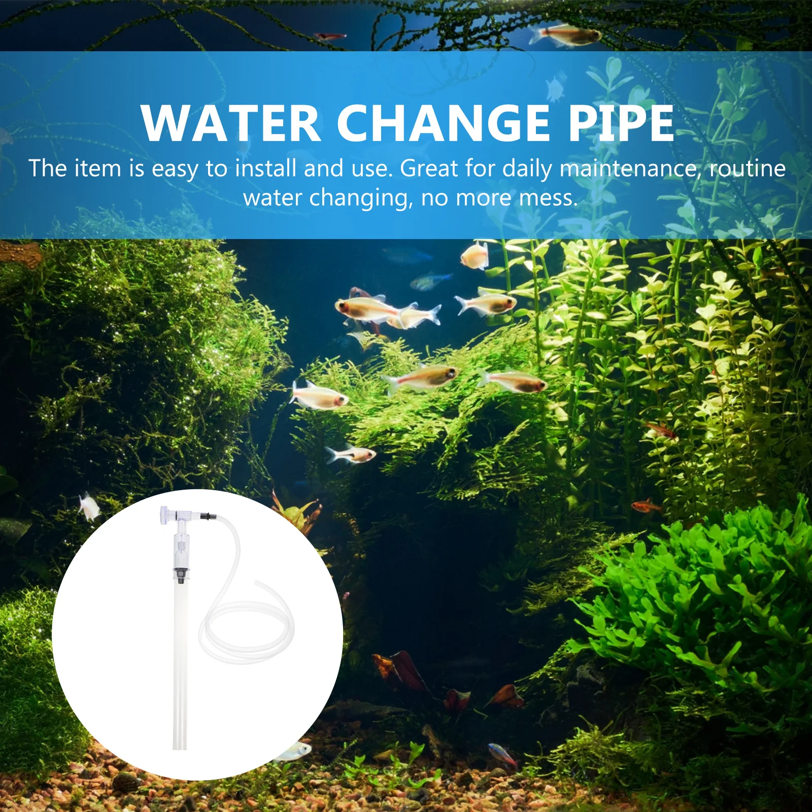 

2Pcs Aquarium Water Changer Safe Durable Material Clean Feces Residual Feed Practical Accessory Water Change Fish Tank