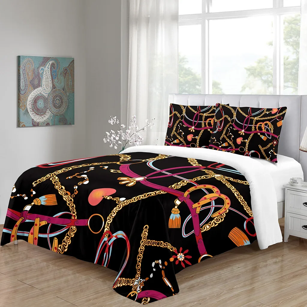 Black Luxury Designer Brand Customize King Queen Twin Full Bedding Sets Single Double Bed Duvet Cover Set and 2pcs Pillow cover