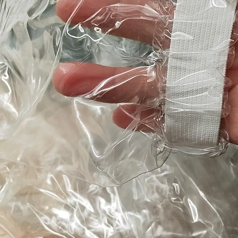 Sexy Transparent Zipper Plastic Jumpsuit Hooded Long Sleeved Waterproof Soft Smooth ABDL Couple Adult Private Party Pants