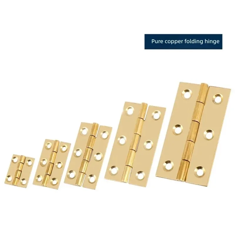 4/6/10 PCS Solid Brass Hinge 1/1.5/2/2.5/3 inches Furniture Box Cabinet Door and Window Antique Hinge with Screw