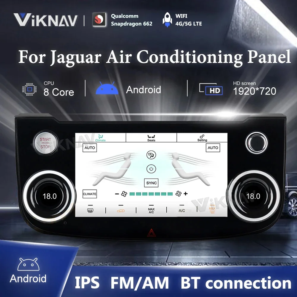 

AC Panel for Jaguar XE XF (2015-2020) 10inch LCD Climate Control Screen with Conditioning Temperature Control Knobs