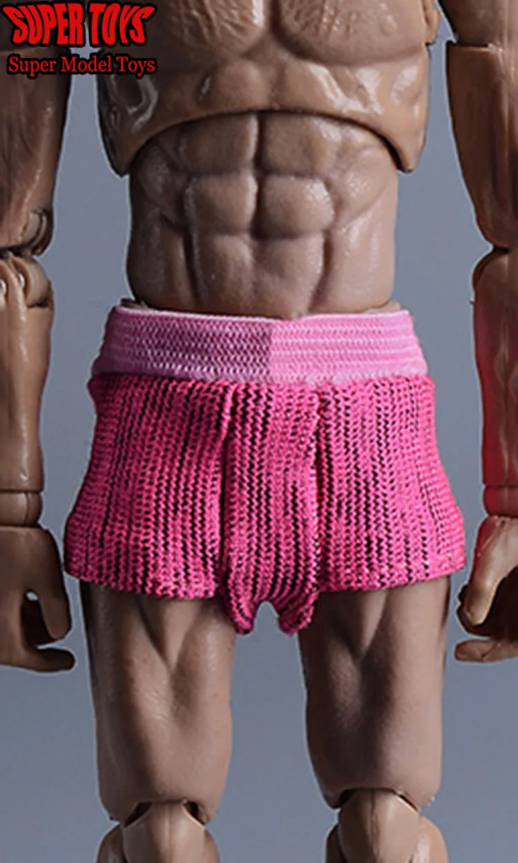 In Stock 1/12 Scale Male Soldier Knitting Underwear Underpants Fashion Clothes For 6'' Action Figure Body Dolls