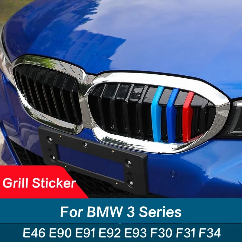For BMW 3 Series E46 E90 E91 E92 E93 F30 F31 F34 G20 Nice Grill M Performance Strips Accessories Grille Motorsport Stickers