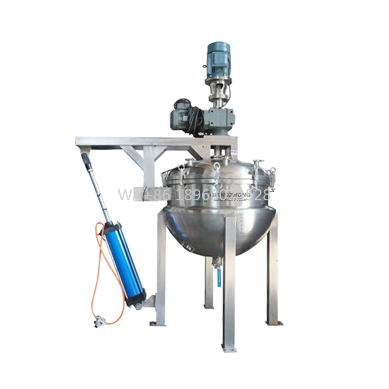 كراميل المربى طباخ إمالة المحرض وعاء كوك آلة خلاط البخار سترة غلاية مع خلاط الفولاذ المقاوم للصدأ