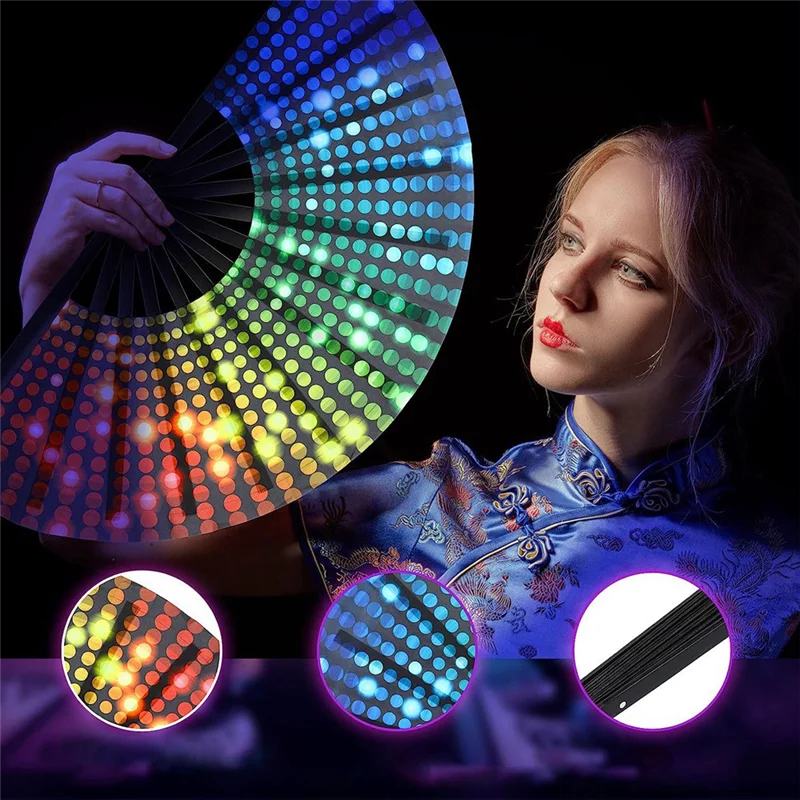 

ABMR-4 шт. Ручной веер с радужными блестками Pride Складной ручной веер для взрослых Фестивальный веер Drag Queen Китайский