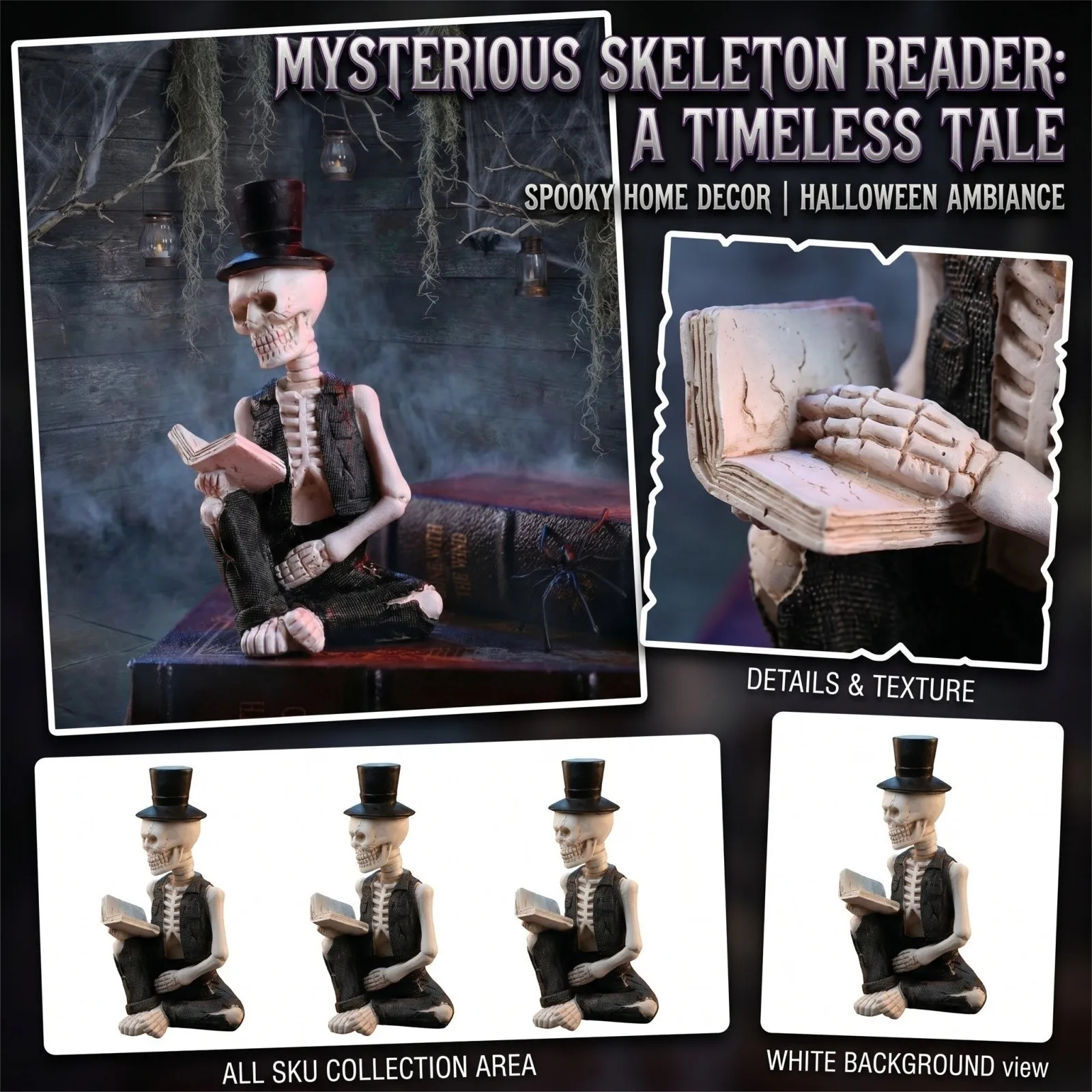 Photography Yearbook - ﻿ Halloween-themed Figurine Skull-shaped Reading Book