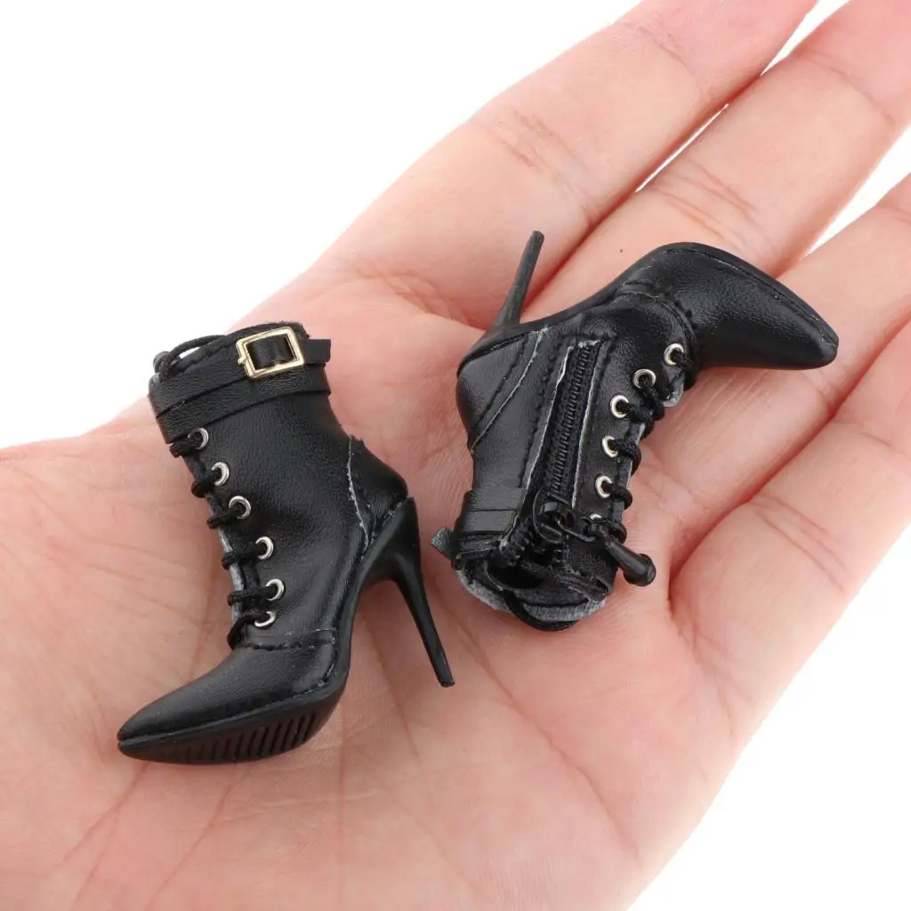 1/6 High Heel Ankle Boots Shoes Fit 12