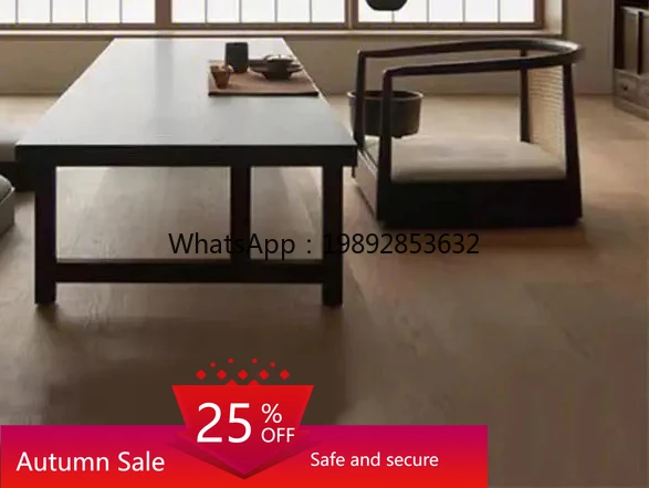 

White Wax Wood Coffee Table Solid Wood Homestay Charcoal Black Low Table