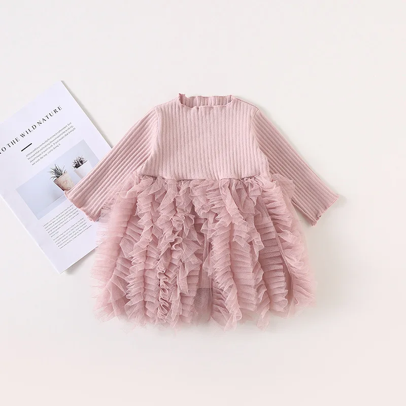 

Koreean Girls Princess Dress 2024 Spring Summer Pink Bubble Dress Robe Short Sleeve Dressess Kids Clothes 2-8Y