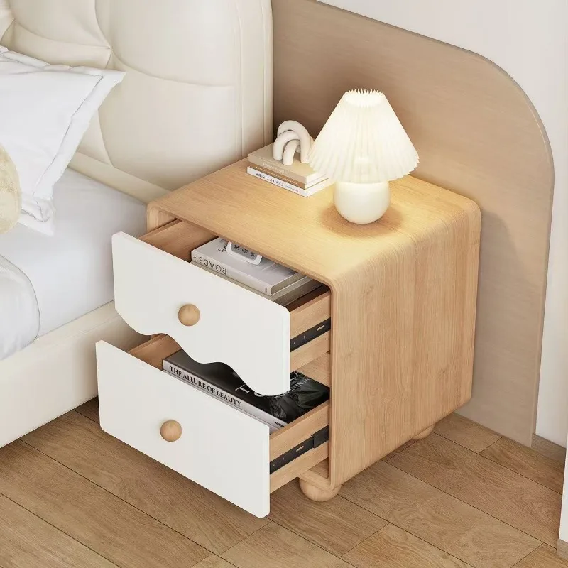 Medieval cream wind bedside table new 2025 explosion simple high-end bedroom modern small storage bedside table