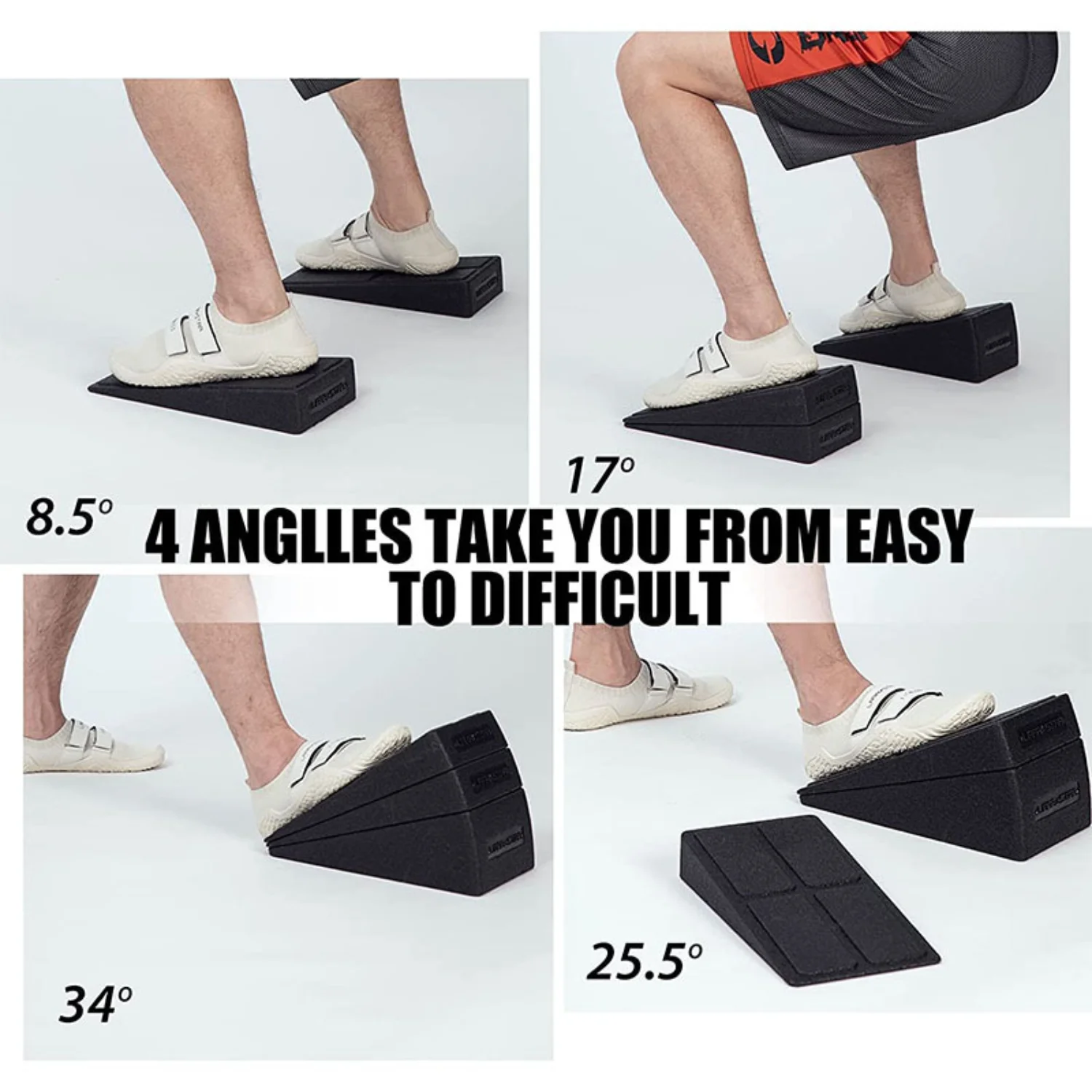 3pcs Premium Squat Wedge Block for Ultimate Calf, Foot, Achilles, and Ankle Stretches - Perfect for Physical Therapy and Trainin