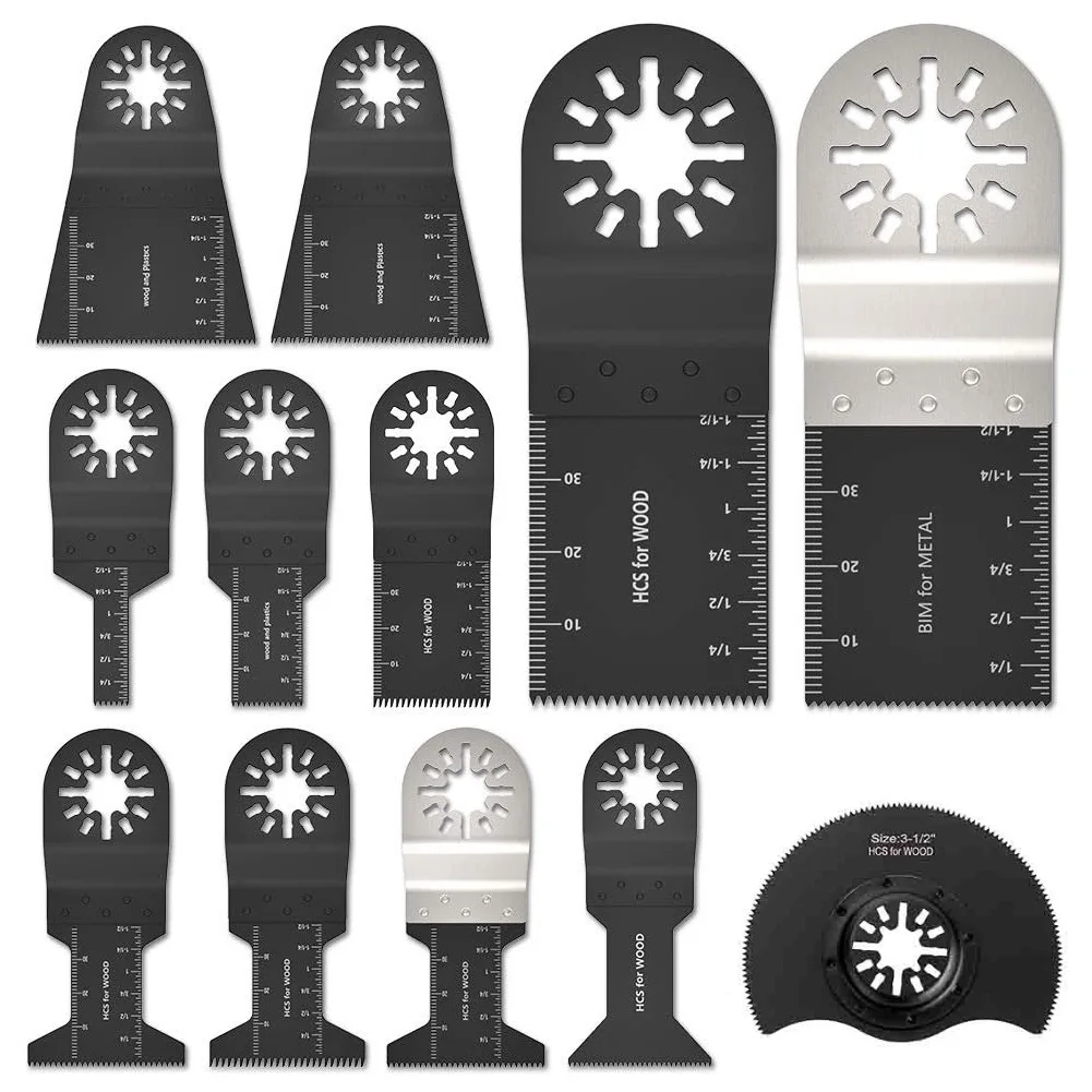 

Набор из 12 осциллирующих пильных полотен для мультитулов, аксессуары для резки дерева, подходят для Bosch, Dewalt, Makita и большинства мультитулов