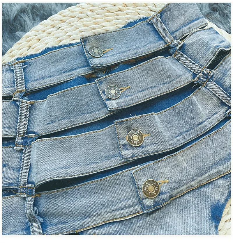 Mini jean de plage taille haute pour femme, short en denim sexy, coupe butin, bikini, robe éducative chaude, short astronomique élastique, fête de club