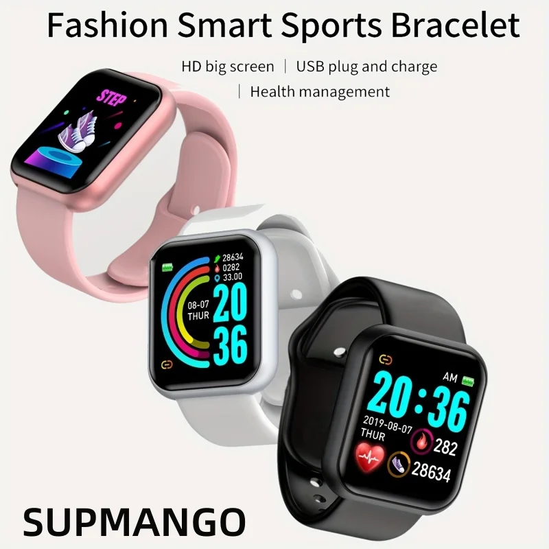 Smart Fashion Sports Bracelet HD Large Screen Multi-function Touch Screen USB Plug-in Charging Watch