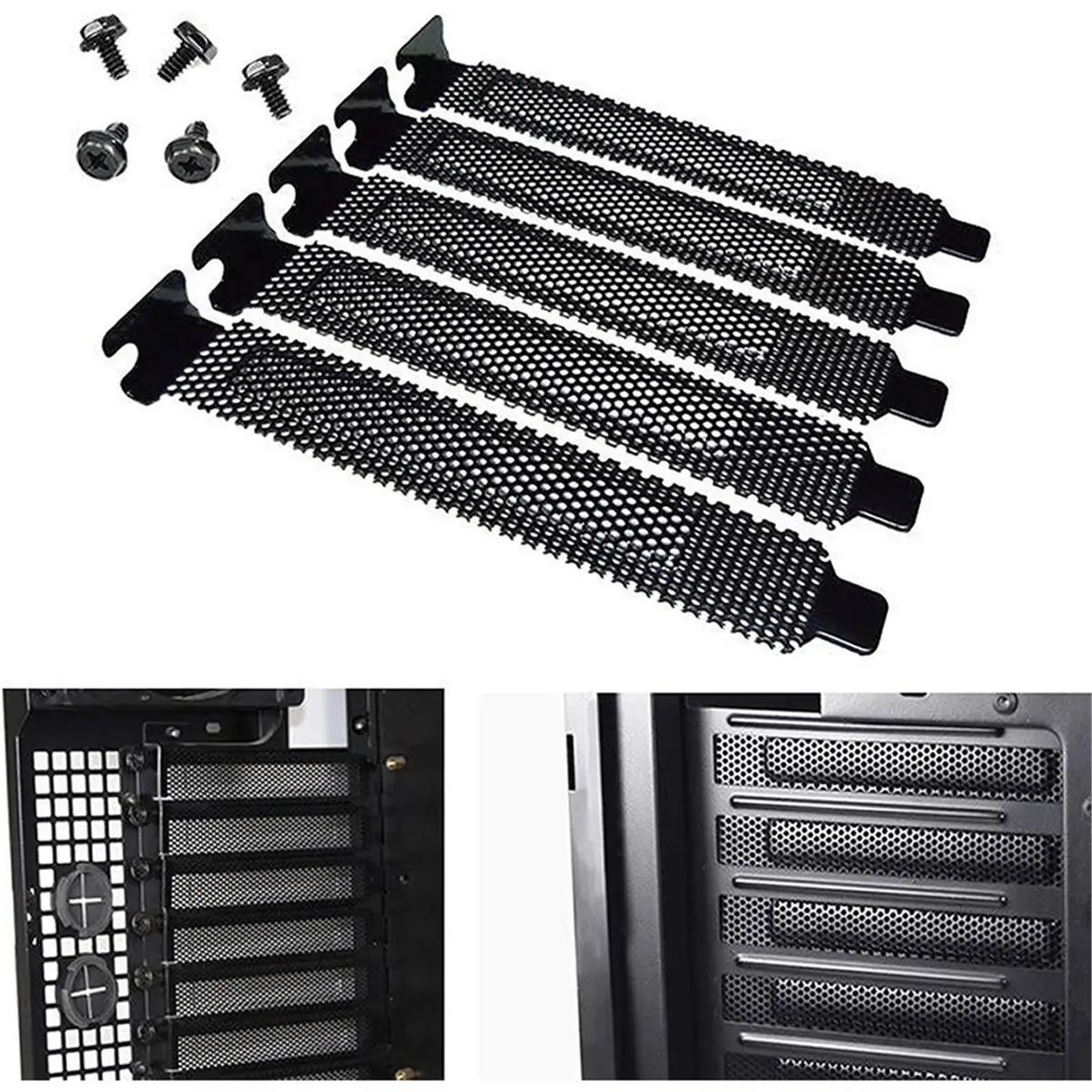 ABIU PCI Heat Dissipation Baffle Slot Cover Vented for Computer Cases Dust Filter Bracket Plate, 20 Pcs Hard Iron with Screws