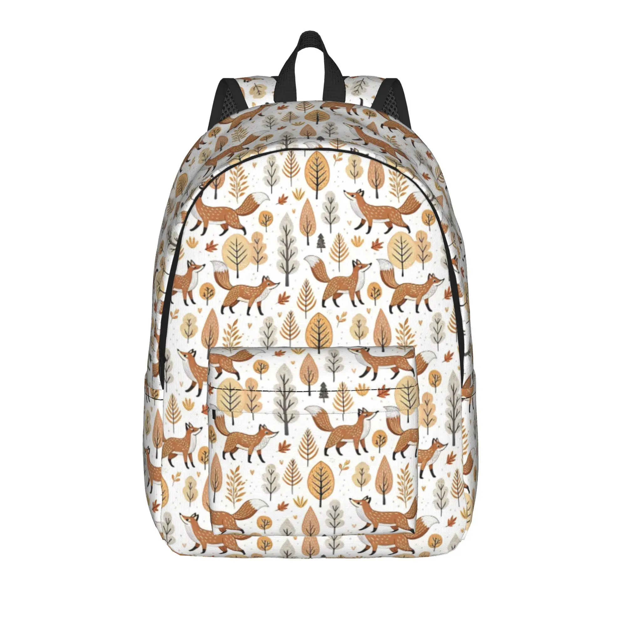 Nordic Forest Fox  Backpack for Men Women Fashion Student Work Daypack Foxes Autumn Partten Laptop Shoulder Bag Outdoor