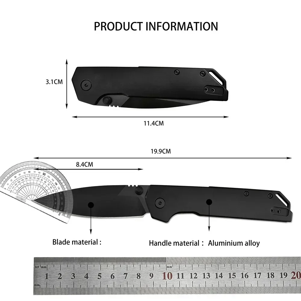 

2038 KVT Bearings Folding Knife 3.5" D2 Steel Blade Aluminium Alloy Handle Tactical Outdoor Pocket Knives Survival Tool Clip