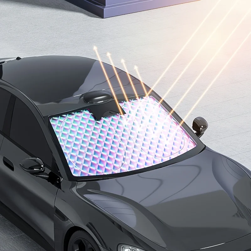 

Car Sun Protection Heat Insulation Sunshade Car Window Sunshade Curtain Plate Laser Front Windshield Sunshade Artifact