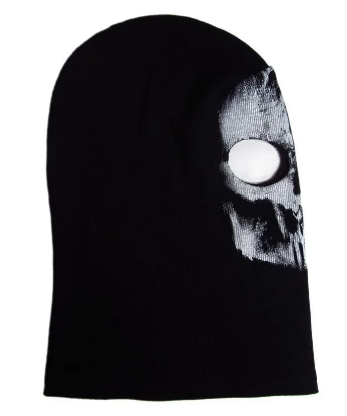 Unisex Ghost Print Stocking Balaclava Mask Good for War Game Halloween Cosplay Thick Scary Skeleton Cotton Hat