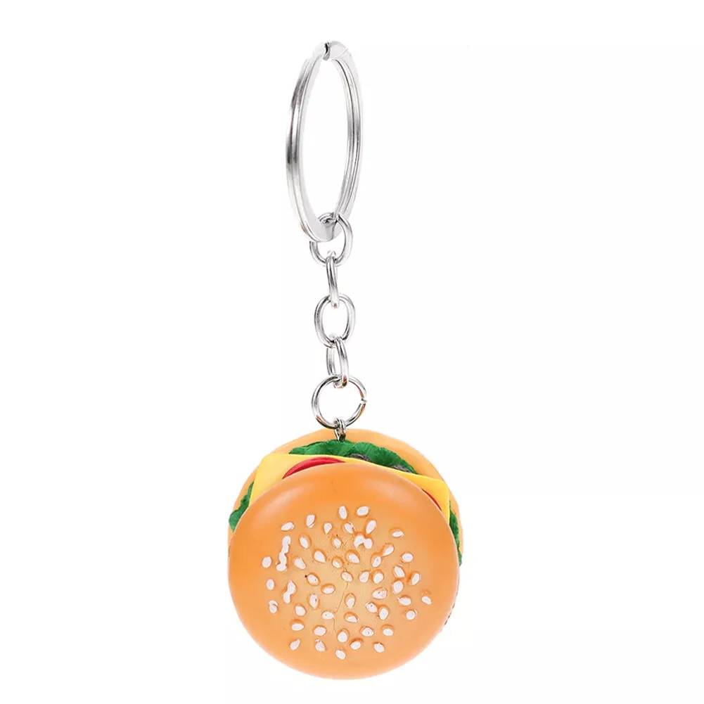 

1pcs Creative Hamburger Keychain Resin Keychain For Friend Gifts Cute Simulation Food Bag Pendant Keychain Car Keychain