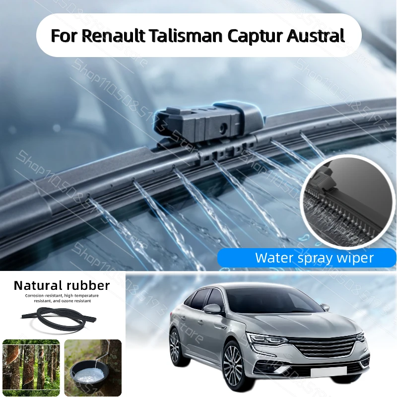 Car Modify Front Windshield Water Spray Wiper Blades For Renault Talisman Captur Austral Kadjar Clio Auto Wet Arm Cleaning Wiper