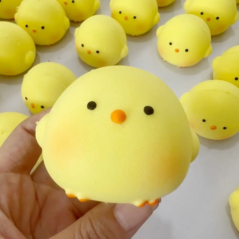 Funny Squeeze Toy Cartoon Yellow Chick Stress Relief Toy Soft Sticky Relief Relax Toys Slow-rise Squeeze Toy