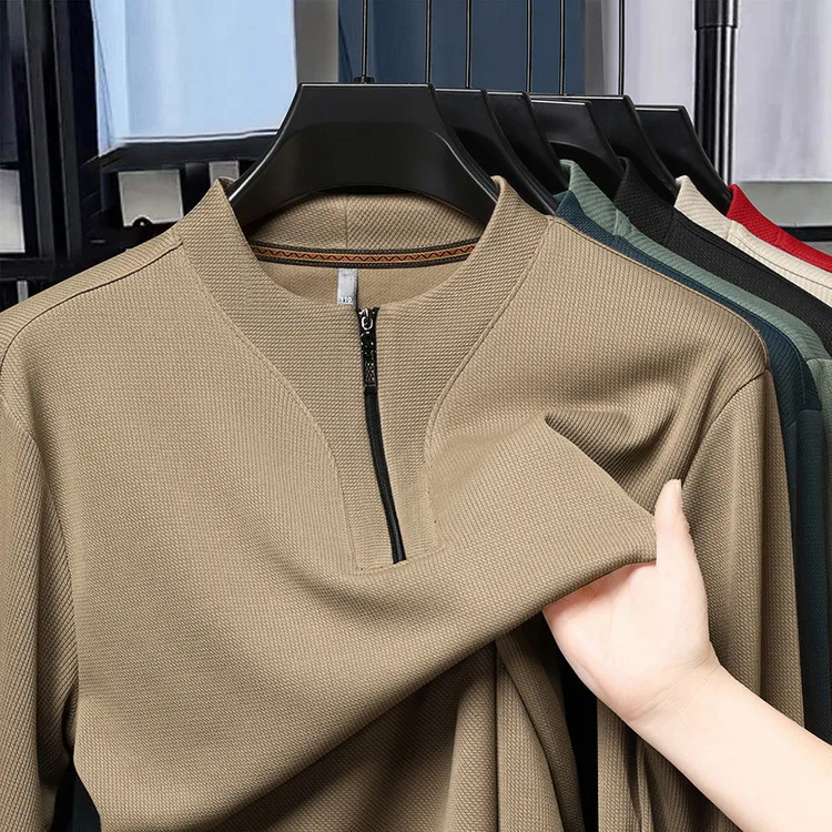 2026 Spring and Autumn New Long Sleeve T-Shirt Men's Autumn Trend Fashion Casual Versatile Loose Crew Neck Sweater