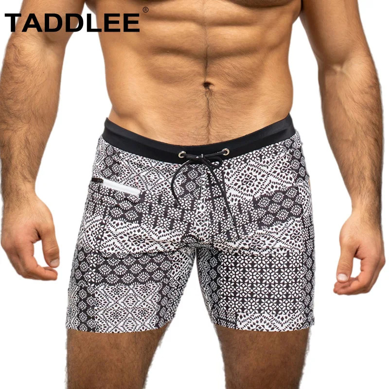 Taddlee Mens Swimwear Swim Trunks Brief Square Cut Swimsuits Pocket Board Shorts