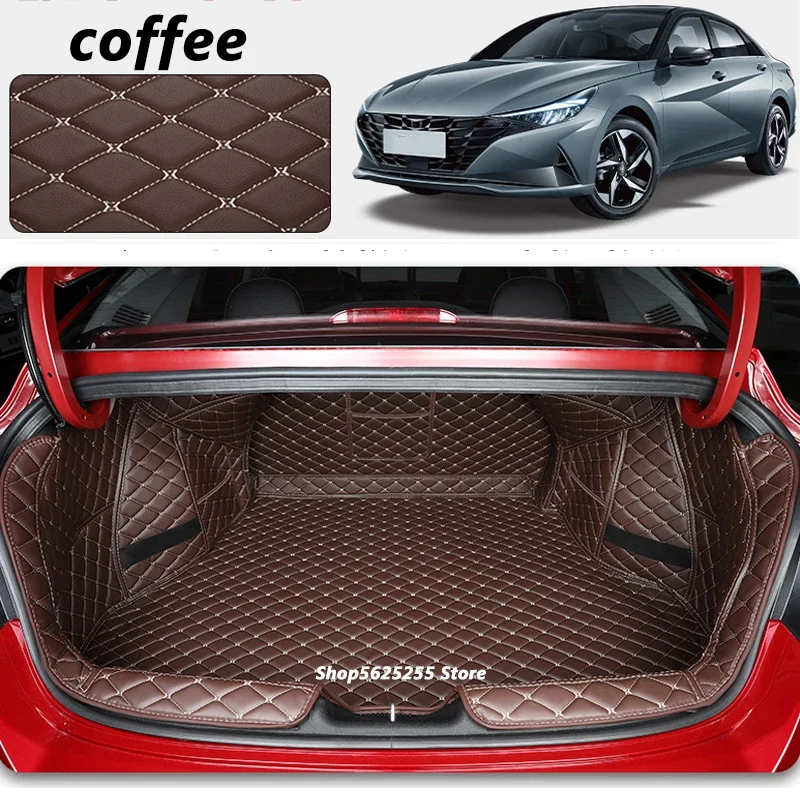 Custom Line Trunk Mat For Hyundai Elantra CN7 2022 2021 2020 Accessories Waterproof Full Encirclement Trunk Pat Protection