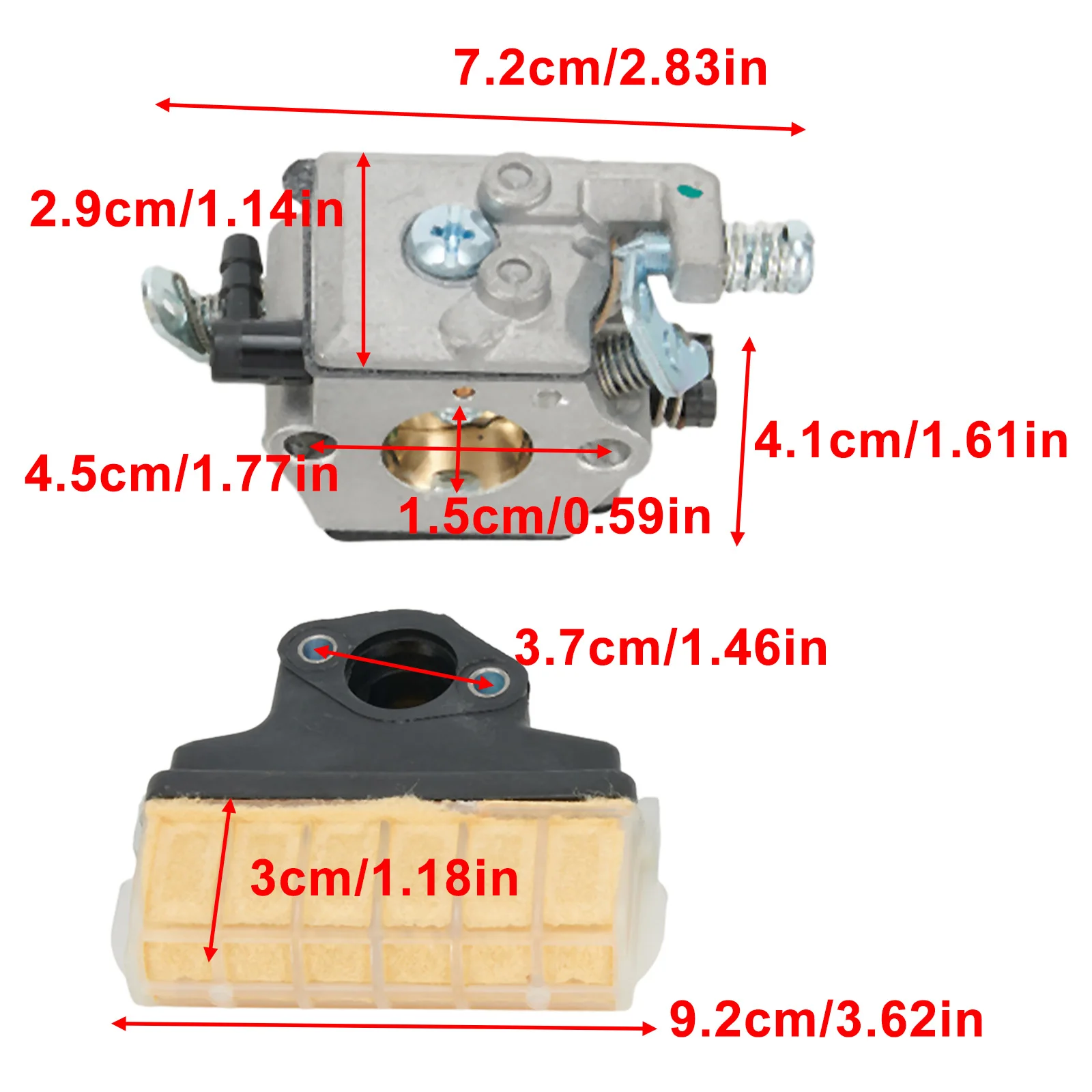 Chain Saw Maintenance Kit Featuring a Reliable Carburetor and Complementary Air Filter Tailored For Model Range Of M021 To M250