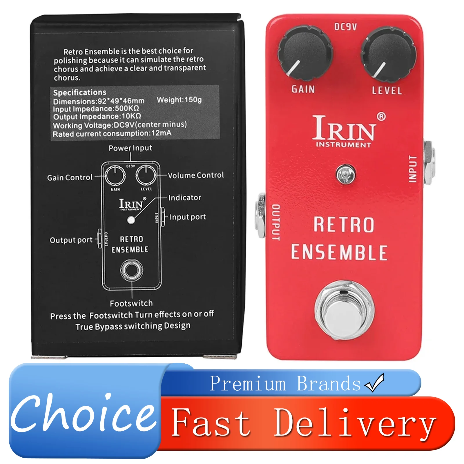 IRIN Retro Electric Ensemble Guitarra Effect Pedal Simulate the Retro Chorus Effects True Bypass Pedals RS-05 Guitar Accessories