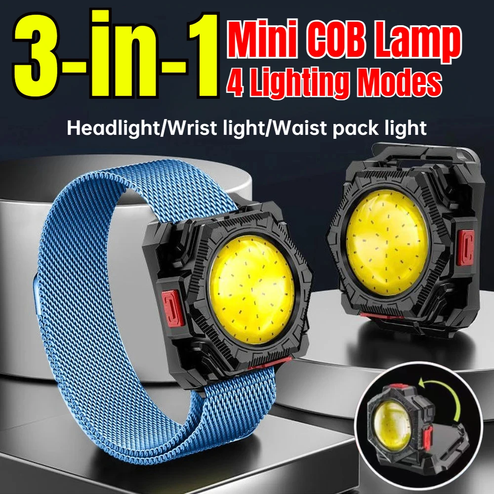 Mini LED Wrist Light Portable Flashlight USB Rechargeable Watch Lamp Wrist Lighting Torch Flashlight Outdoor Sport Running Light