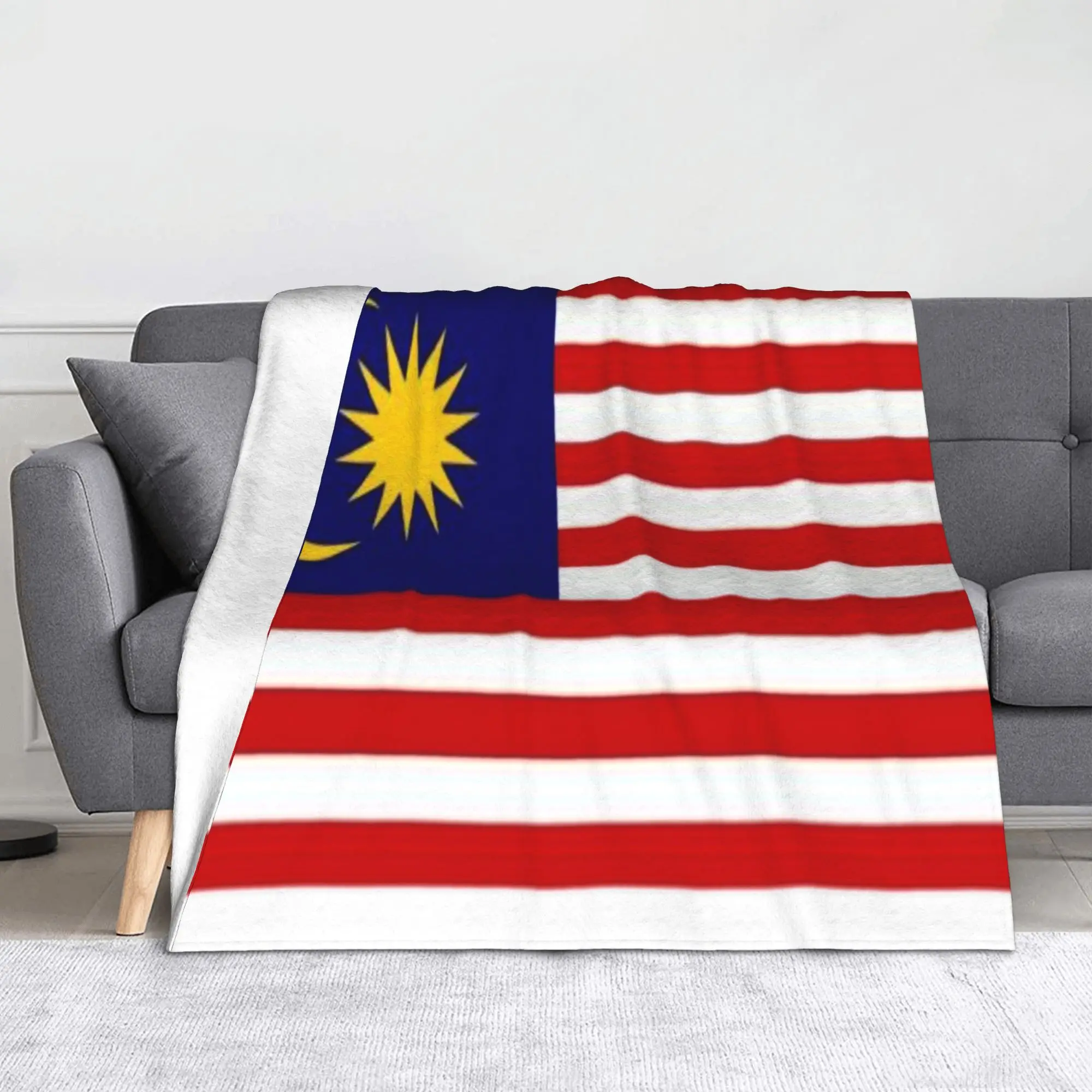 Malaysia Flag Malaysian Patriotism National Pride Blanket Multi-size Super Soft Cozy  Throw Blankets for Couch Sofa and Bed