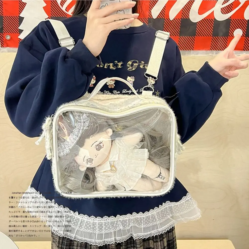 Y2k Harajuku Ita Bag Double-layer Doll Badge Display Transparent Itabag Idol Merchandise Storage DIY Student Backpack Girls