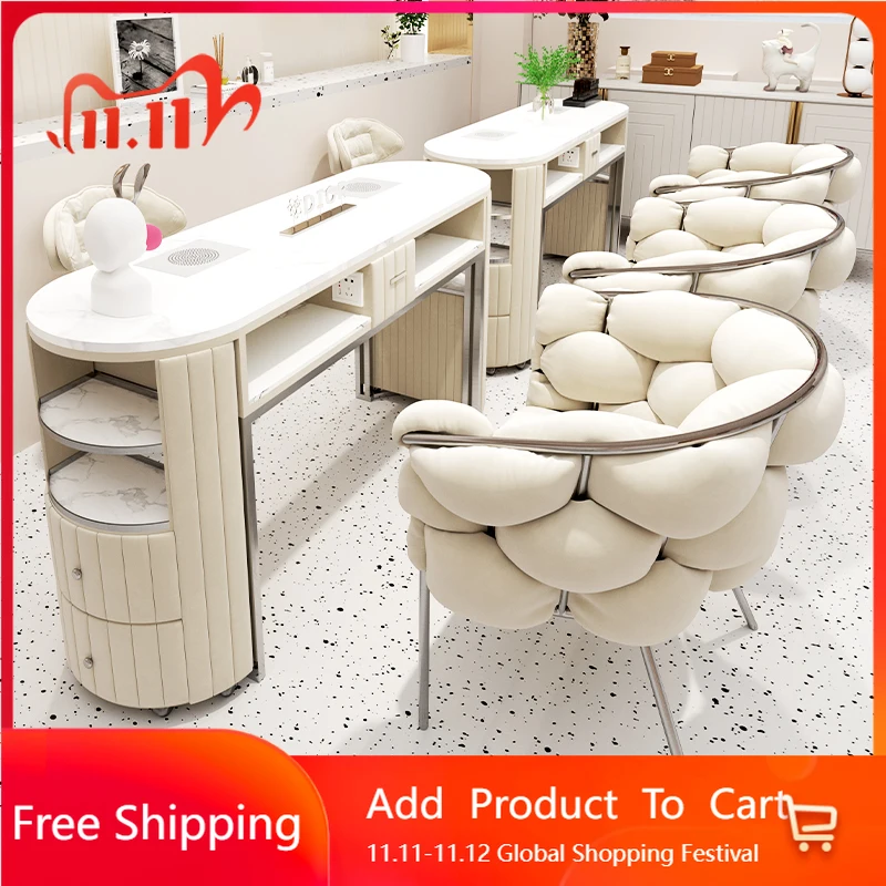 

Creative Collector Nail Table Drawer Luxury Nordic Nail Table Station Ergonomic Creative Mesinha De Manicure Trendy Furniture