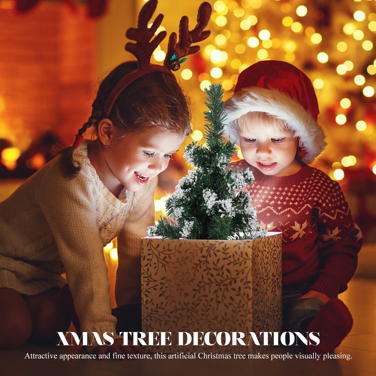 

Christmas Tree Artificial Mini Small Decor Desktop Xmas nament Green Compact Snowy Trees Holiday Festive Supplies